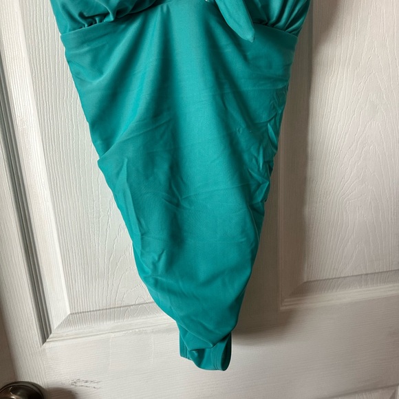 Women’s one-piece bathing suit. Turquoise CUPSHE. NWT 2x. Padded. Tie-back. - Picture 4 of 13